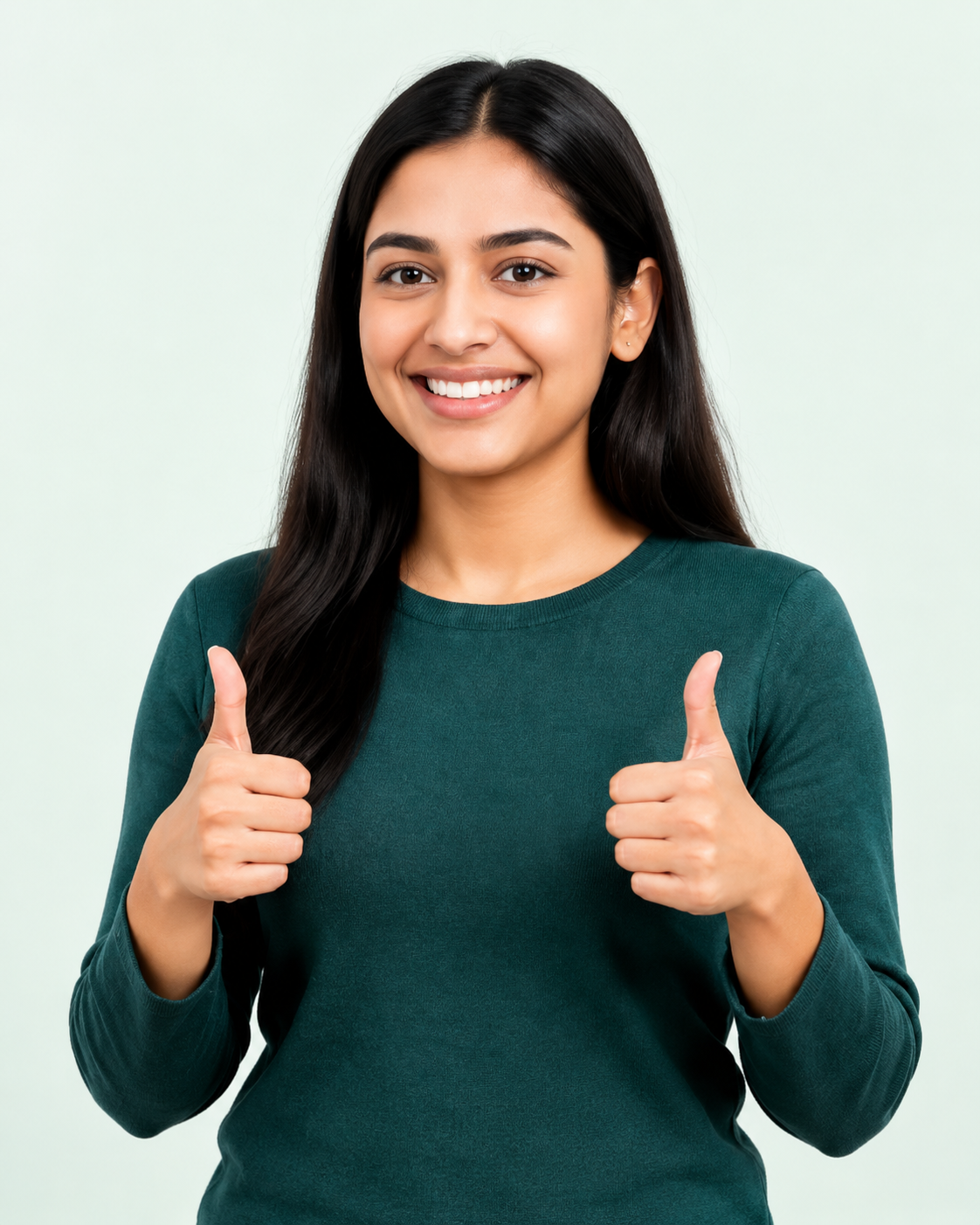 Confident student after English training